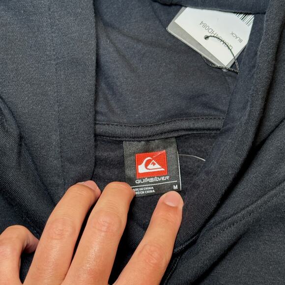 Quiksilver Dream Sessions Hoodie Black Size M NWT $80 MSRP Cotton Blend - Picture 7 of 8